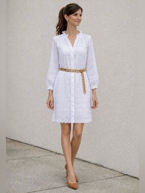 O/S NWT MYRAH PENALOZA eyelet button down dress